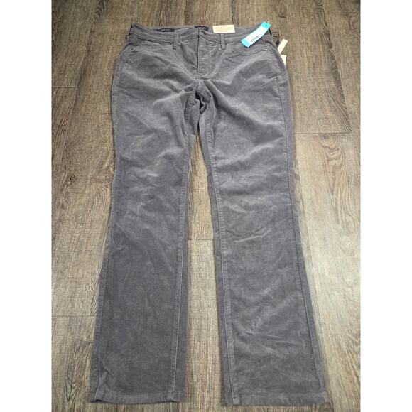 NYDJ Sheri Slim NWT Volcanic Glass Gray Corduroy Pants Size 12 - Picture 1 of 7